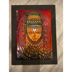 Vintage Mid-Century Madar Aviv Enamel on Copper Judaica Art - Yéménite Figure